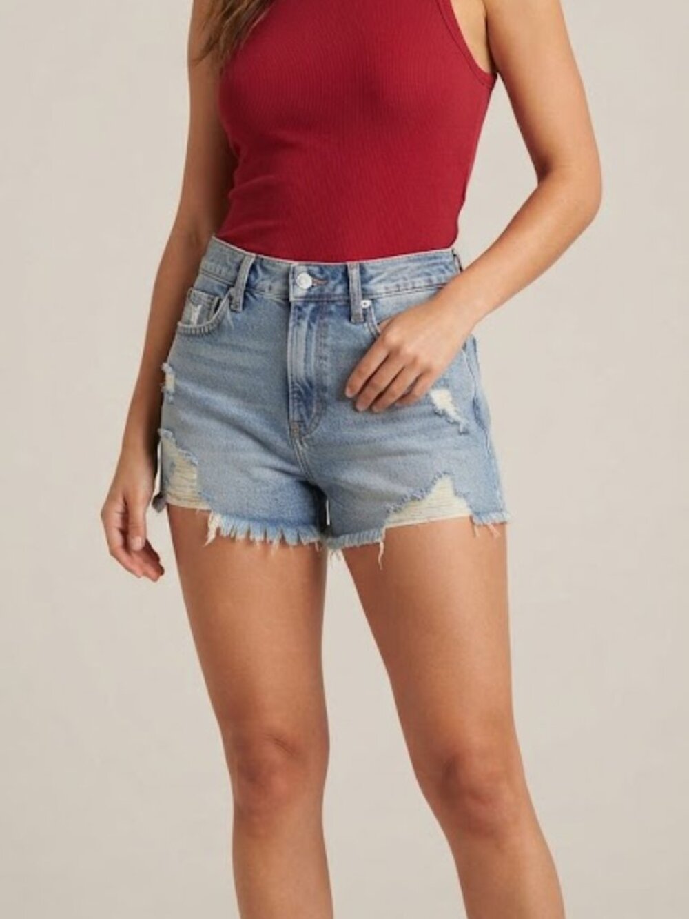 Kendall + Kylie "The Icon" Distressed‎ Denim Jean Shorts Size 27